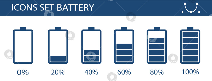 Скачать Набор линейных значков зарядки аккумулятора. Индикаторы уровня заряда батареи. Низкий, средний и высокий уровень заряда. Символы контура тонкой линии. Изолированные векторные контурные иллюстрации. Редактируемый штрих фотосток Ozero