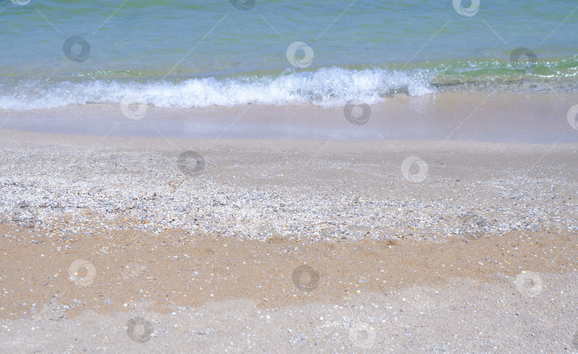 Скачать Волны на песчаном пляже. Летний фон. Дизайн фона, фотообои, обложки, скринсейверы. фотосток Ozero