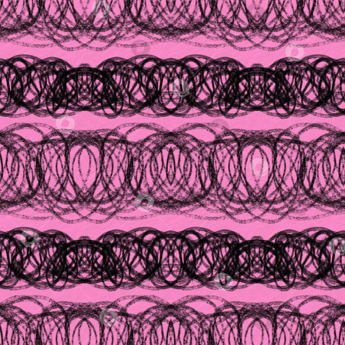 Скачать Бесшовный розовый фон, нарисованный от руки. Кружевной орнамент в полоску. Дизайн фона, ткани, текстиль, обои, одежда, упаковка. фотосток Ozero
