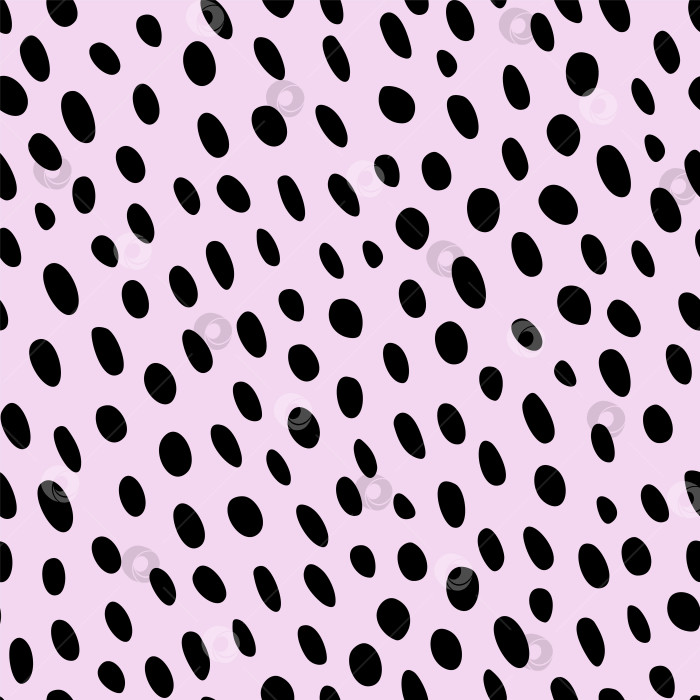 Скачать Бесшовный узор в абстрактные черные точки на розовом фоне. фотосток Ozero
