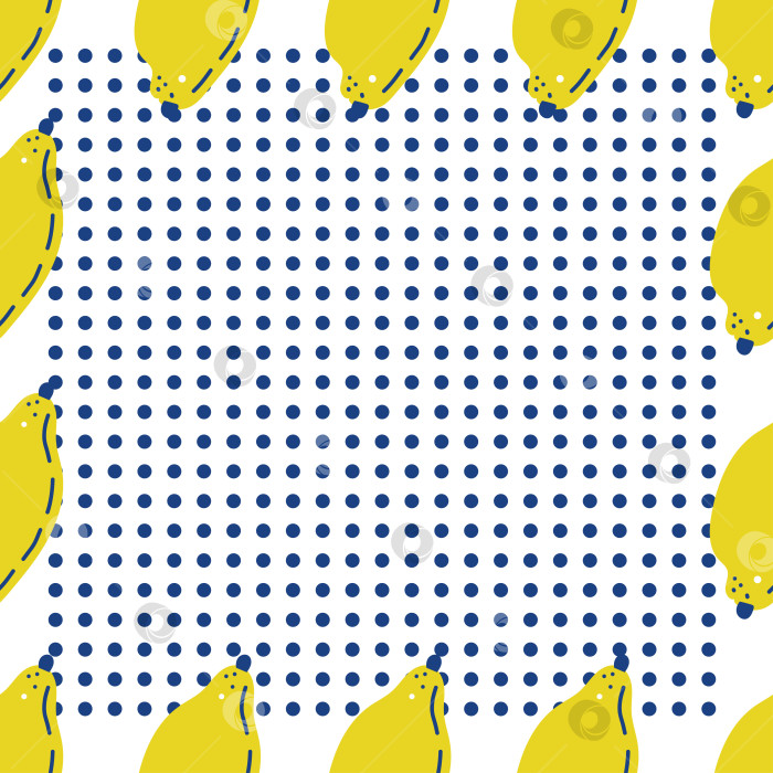 Скачать Бесшовный узор с лимонами. Нарисованная от руки векторная иллюстрация фотосток Ozero