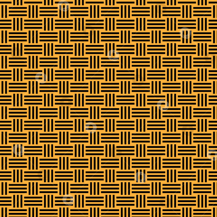 Скачать Абстрактный векторный геометрический фон. Повторяющиеся черные полосы на золотисто-желтом фоне. Векторный орнаментальный узор фотосток Ozero