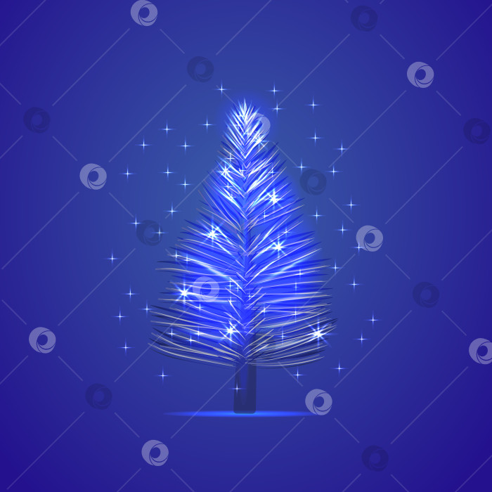 Скачать Голубая волшебная рождественская елка. фотосток Ozero