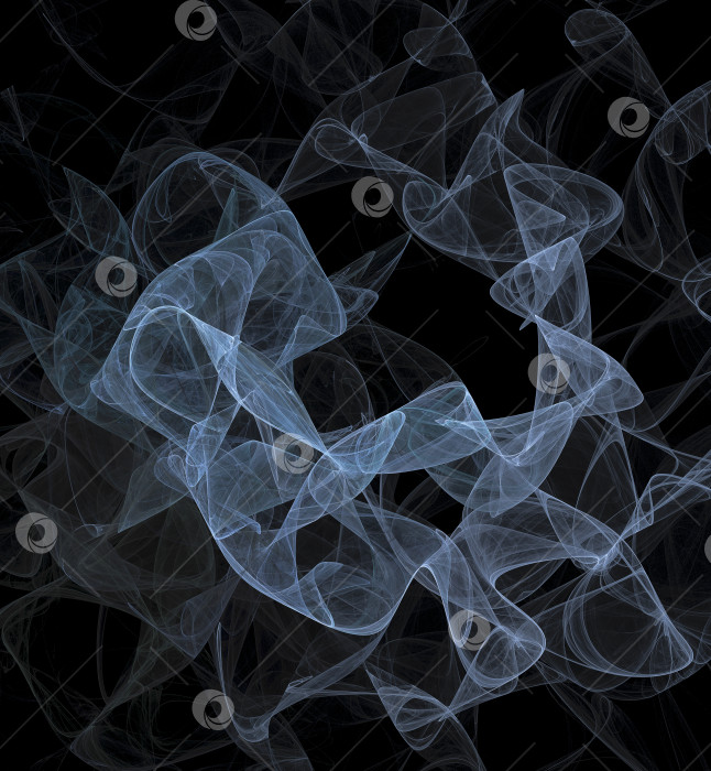 Скачать Абстрактная фрактальная голубая вуаль на темном фоне сгенерированного компьютером изображения фотосток Ozero