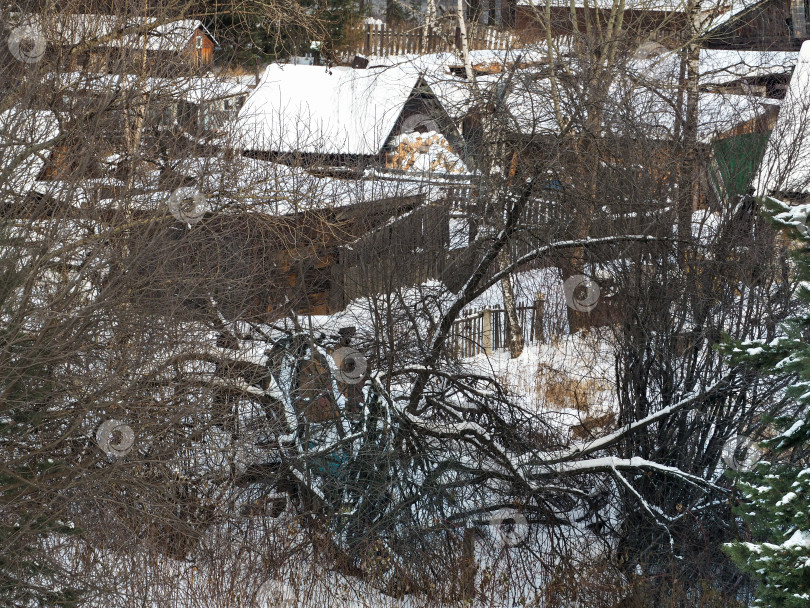 Скачать зимний сельский пейзаж фотосток Ozero