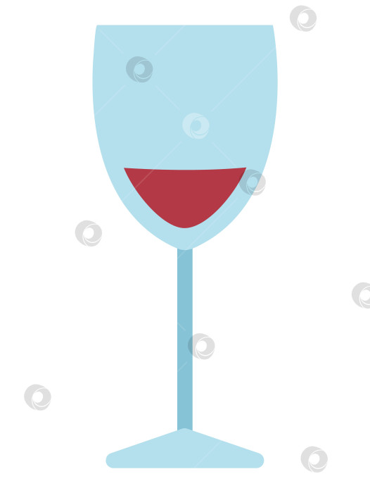 Скачать Векторный бокал со значком красного вина. Симпатичный элемент клипарта с символом Франции. Иллюстрация алкогольного напитка фотосток Ozero