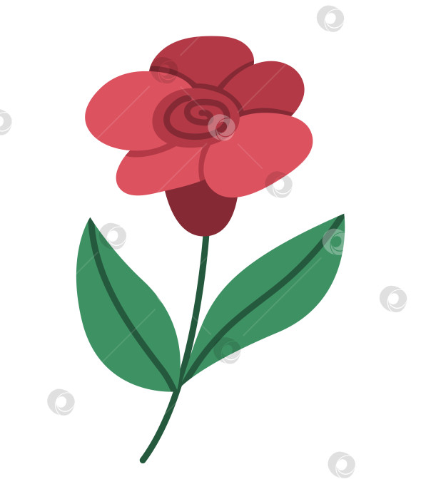 Скачать Векторный значок розы. Красивая иллюстрация садового цветка, изолированная на белом фоне фотосток Ozero