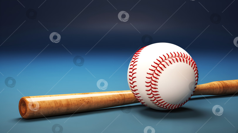 Скачать Бейсбольная бита и мяч на синем фоне. Деревянная клюшка и бейсбольный мяч для бейсбольного матча. Американская спортивная игра, дизайн баннера чемпионата. Активные виды спорта, минималистичный шаблон спортивного баннера фотосток Ozero