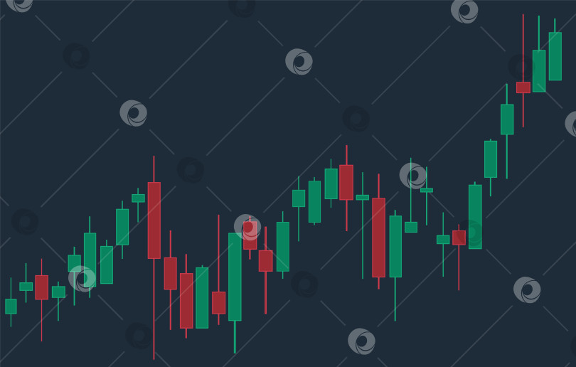 Скачать График финансовых свечей, график с векторной иллюстрацией уровней поддержки и сопротивления. Графический дизайн для торговли на рынке Форекс. фотосток Ozero