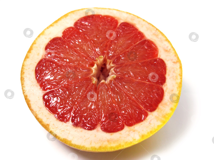 Скачать Макрофотография грейпфрута цитрусовые фрукты, изолированные на белом фоне фотосток Ozero
