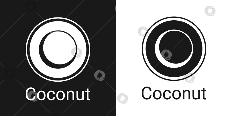 Скачать Линейный значок кокосового ореха, контурный векторный знак, линейный значок, изолированный на белом фоне фотосток Ozero