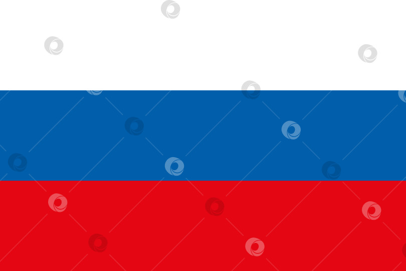 Скачать Флаг России с гражданскими пропорциями, векторный плоский дизайн российского флага фотосток Ozero