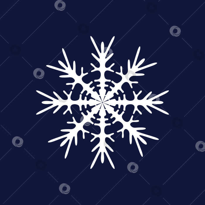 Скачать Снежинка белая ажурная симметричная на синем фоне фотосток Ozero