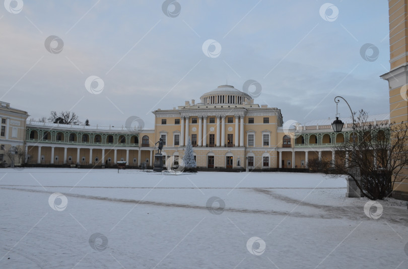 Скачать Большой дворец в Павловске Санкт-Петербург зимой фотосток Ozero