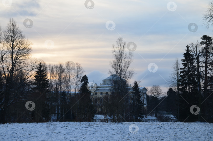 Скачать Большой дворец в Павловске Санкт-Петербург зимой фотосток Ozero