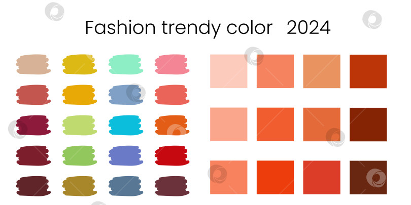 Скачать Модная цветовая палитра 2024 года. Прогноз модных цветов на 2024 год, модные цвета сезона. фотосток Ozero