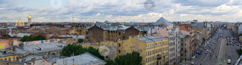 Скачать вид сверху на Лиговский проспект и Владимирскую церковь в историческом центре Санкт-Петербурга фотосток Ozero