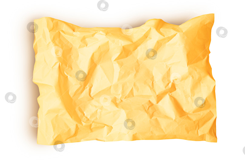 Скачать Смятый лист желтой бумаги фотосток Ozero