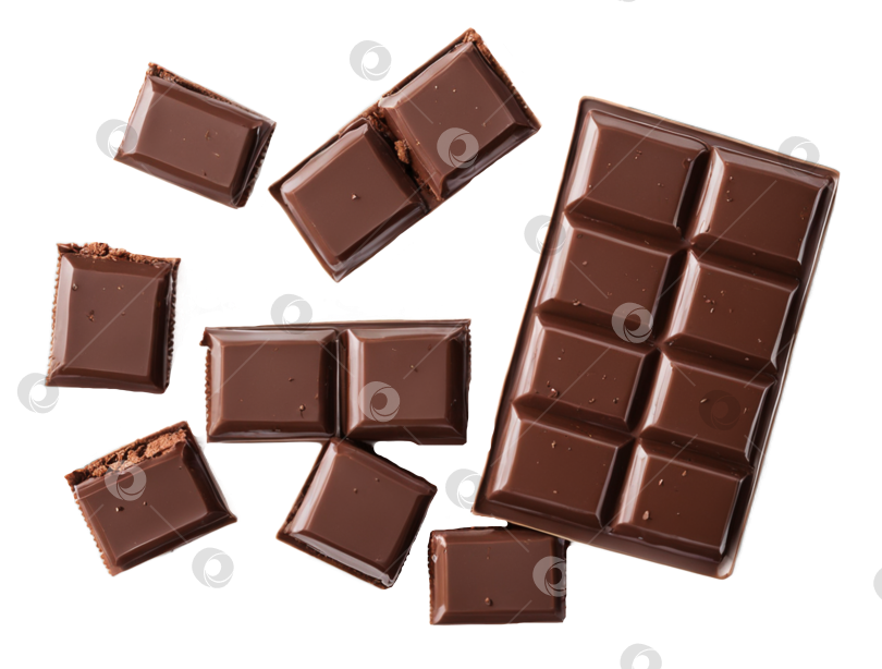 Скачать шоколадная плитка с кусочками шоколада на прозрачном фоне фотосток Ozero