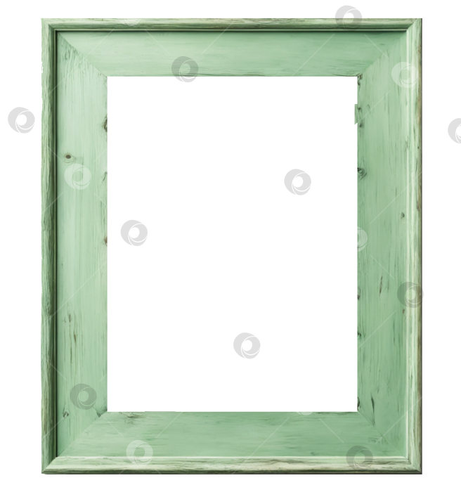 Скачать макет зеленой деревянной рамки, выделенной на прозрачном фоне фотосток Ozero
