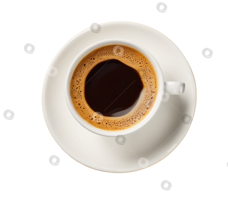 Скачать чашка горячего кофе на белой тарелке на прозрачном фоне вид сверху фотосток Ozero