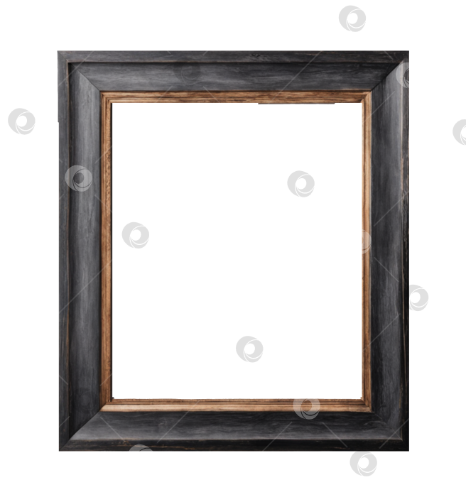 Скачать макет в черной деревянной раме, выделенный на прозрачном фоне фотосток Ozero