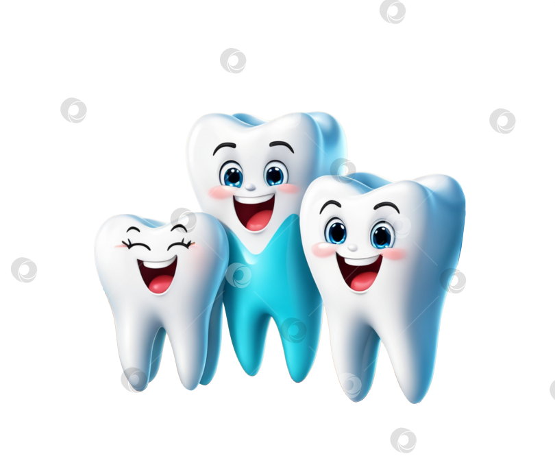 Скачать иллюстрация выделена на прозрачном фоне . счастливые здоровые зубы, фотографии для детской стоматологии фотосток Ozero