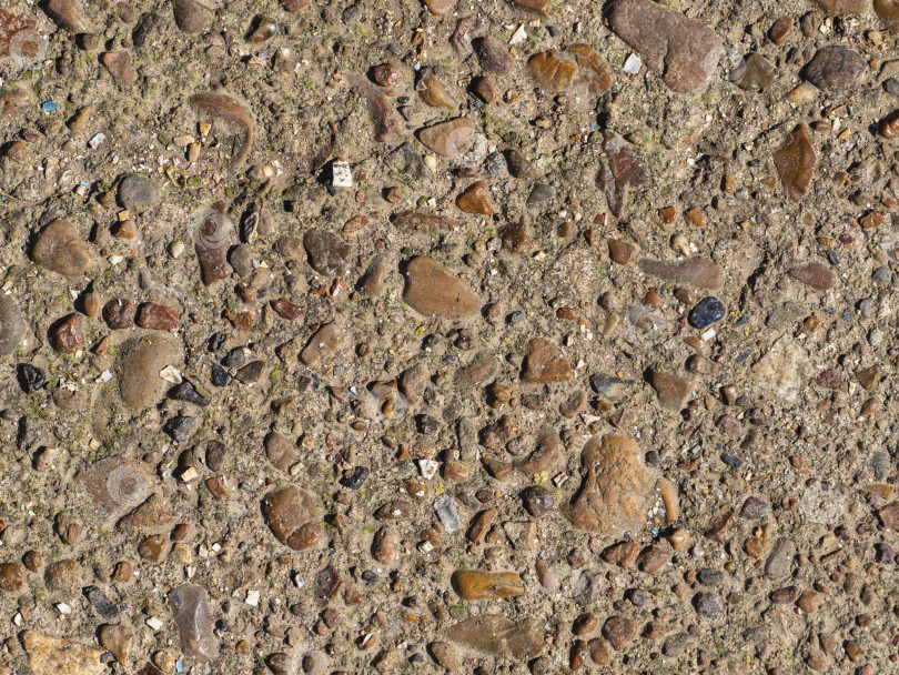 Скачать Детали бетонной поверхности крупным планом с мелкой галькой из гравия - абстрактный текстурный фон фотосток Ozero