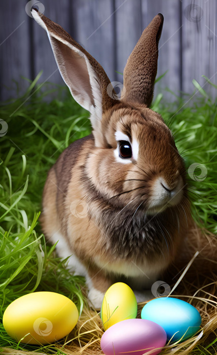 Скачать Открытка с пасхальным кроликом. фотосток Ozero
