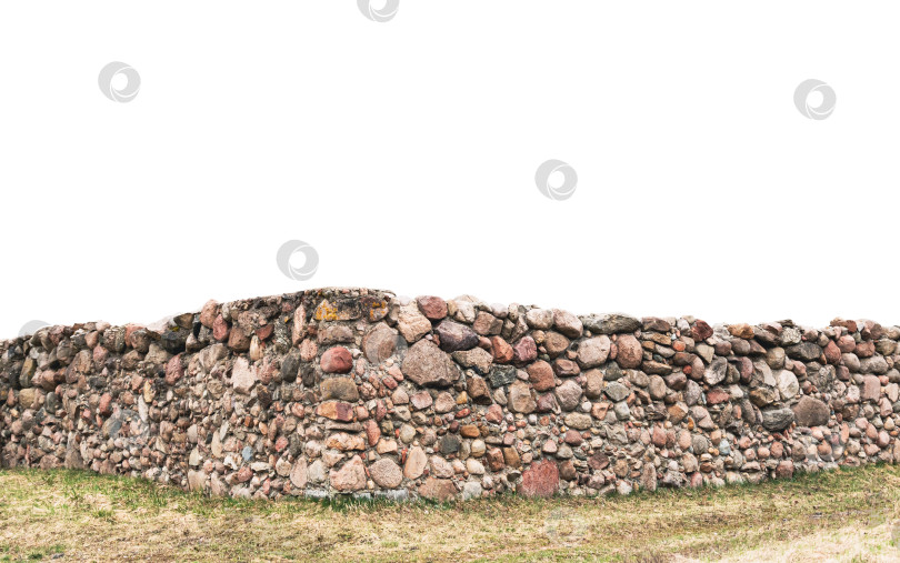 Скачать Вид на длинный каменный забор фотосток Ozero