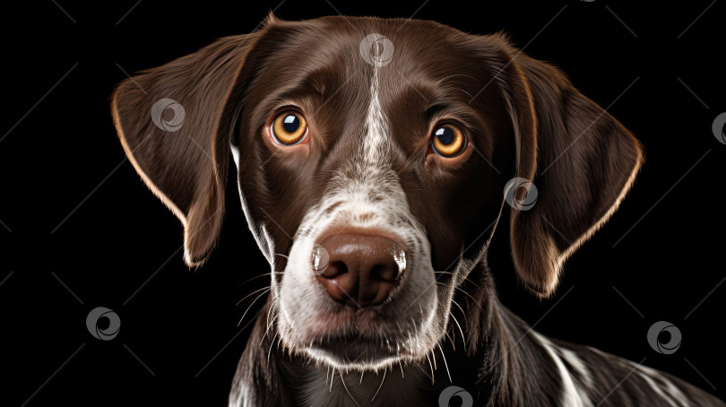 Скачать Крупный план симпатичной короткошерстной собаки-пойнтера. Созданный искусственным интеллектом фотосток Ozero