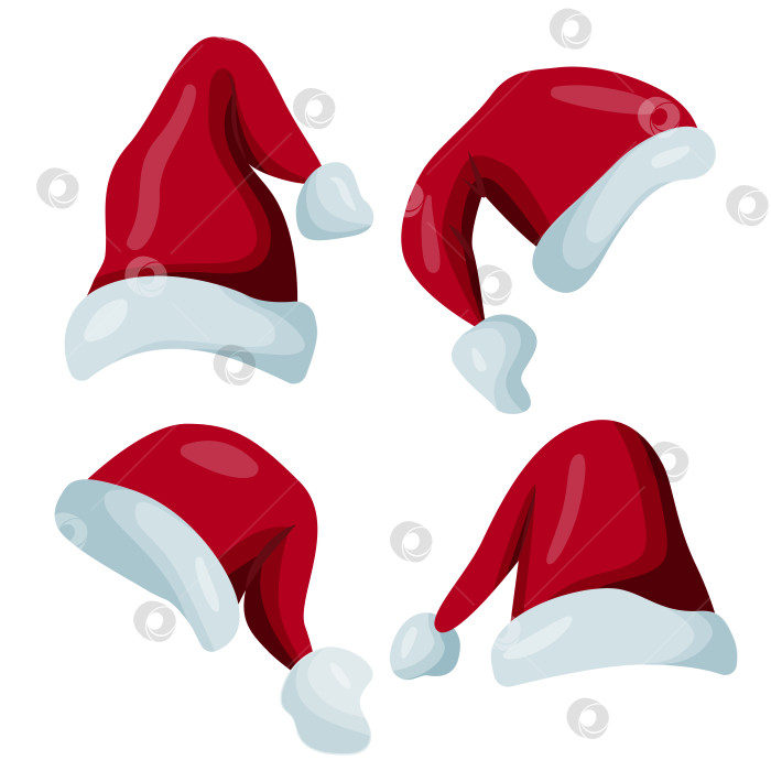 Скачать Коллекция красных шапок Санта-Клауса фотосток Ozero