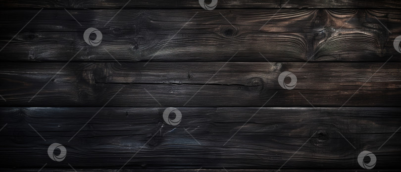 Скачать Широкий деревянный забор из темных досок, фоновый баннер с грубой текстурой дерева. фотосток Ozero