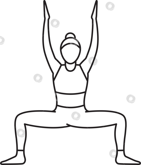 Скачать Простая векторная иллюстрация Ступасаны (Рудрасаны), асаны йоги, здорового образа жизни, спорта, каракулей и эскизов фотосток Ozero