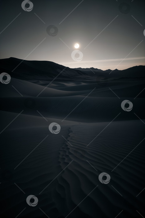 Скачать Черные дюны пустыни ночью фотосток Ozero