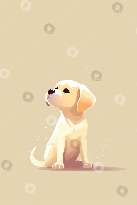 Скачать Одинокий милый щенок, грустная собака, смотрящая вверх с копипространства. Иллюстрация к животным фотосток Ozero