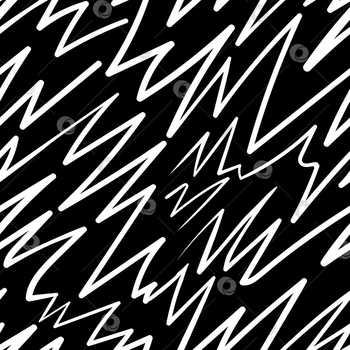 Скачать Черно-белая абстрактная бесшовная текстура с ломаными зигзагообразными линиями фотосток Ozero