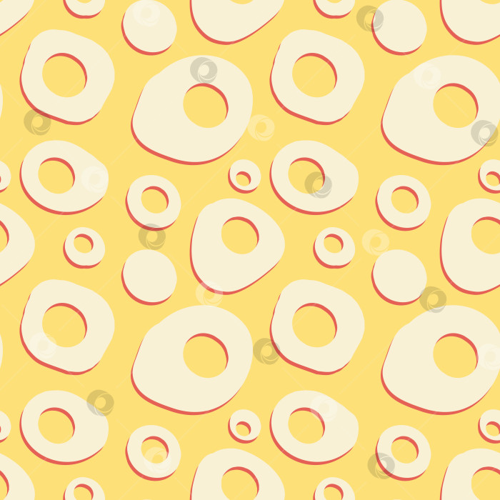 Скачать Бесшовная векторная текстура с простыми круглыми формами на желтом фоне фотосток Ozero