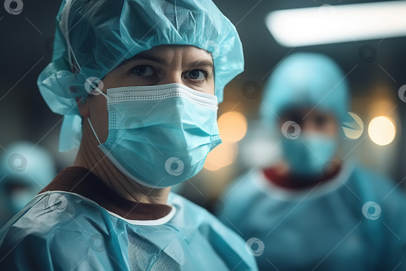 Скачать Кавказский мужчина-хирург в медицинской маске в операционной, портрет врача в больнице, смотрящего в камеру фотосток Ozero