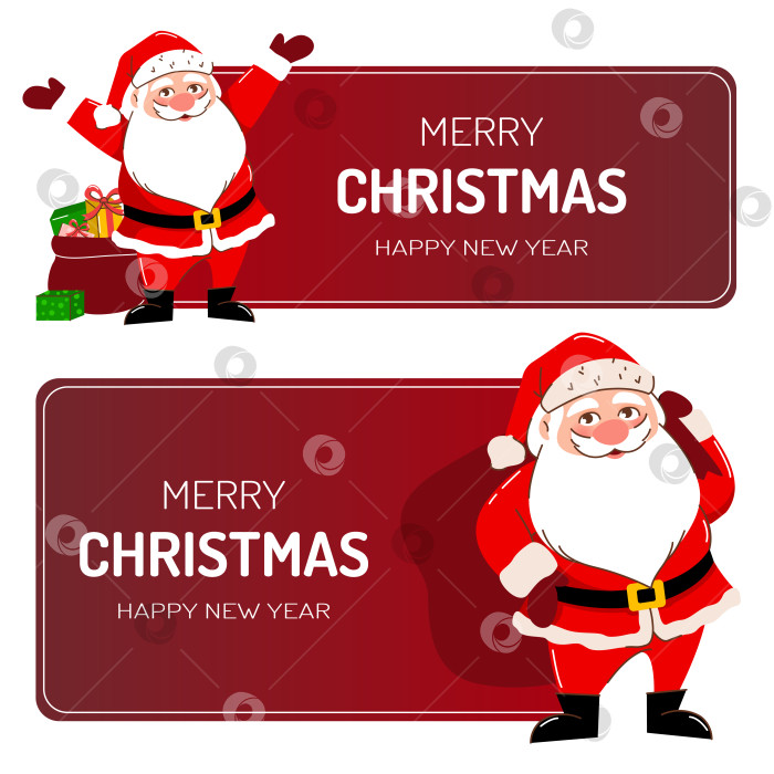 Скачать Специальные предложения, Рождественская распродажа, до скидки, красивый красный баннер со скидкой с изображением Санта-Клауса фотосток Ozero