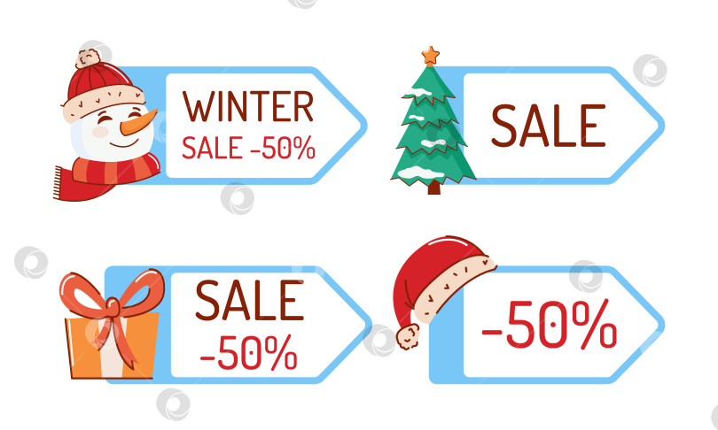 Скачать распродажа векторных рождественских иконок со снеговиком фотосток Ozero