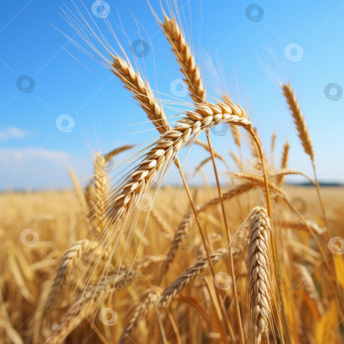 Скачать Высокорослая пшеница в поле - искусственный интеллект сгенерирован фотосток Ozero