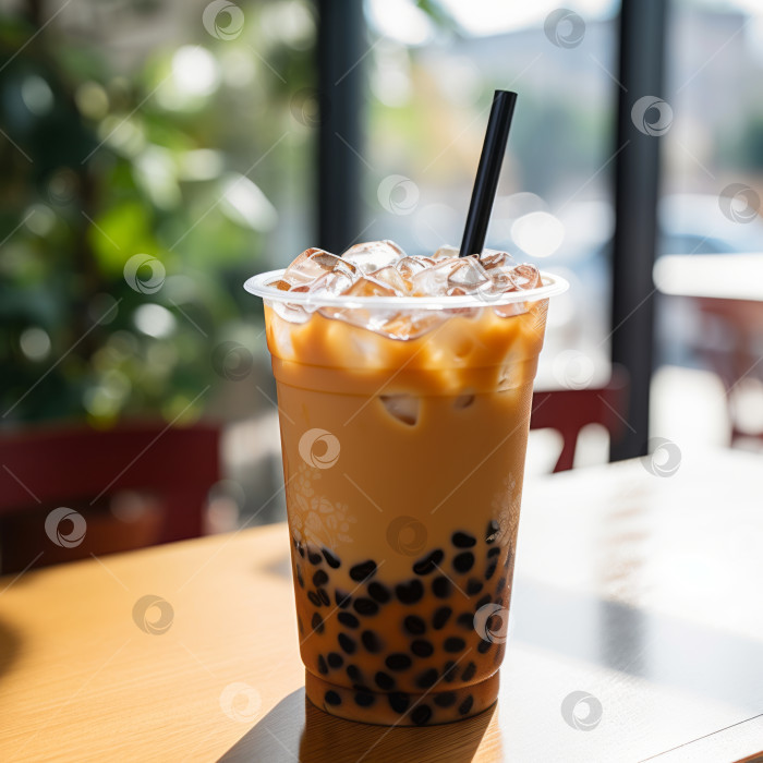 Скачать Вкусный китайский чай с пузырьками - искусственный интеллект сгенерировал фотосток Ozero