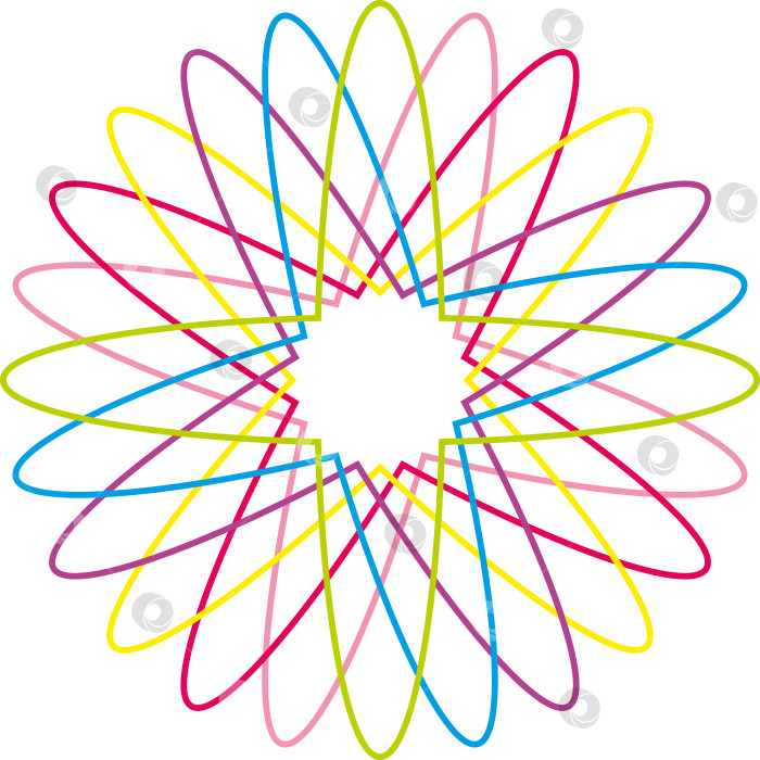 Скачать Роскошный декоративный разноцветный дизайн мандалы.  Узор можно использовать для текстиля, поздравительных открыток, книжек-раскрасок, дизайна фотосток Ozero