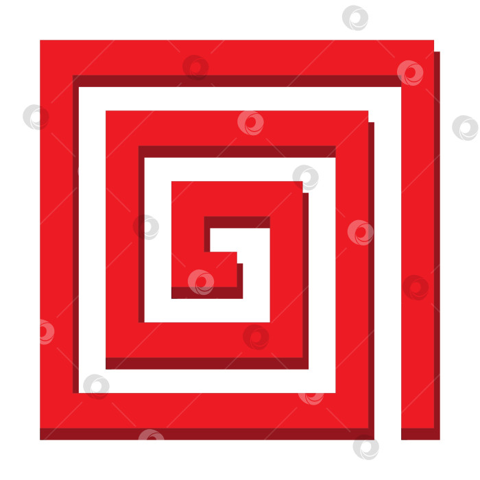 Скачать Векторный шаблон трехмерного лабиринта красного цвета на прозрачном фоне фотосток Ozero
