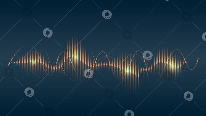 Скачать Абстрактный элегантный современный декоративный фоновый дизайн со звуковыми волнами и волнообразными линиями фотосток Ozero