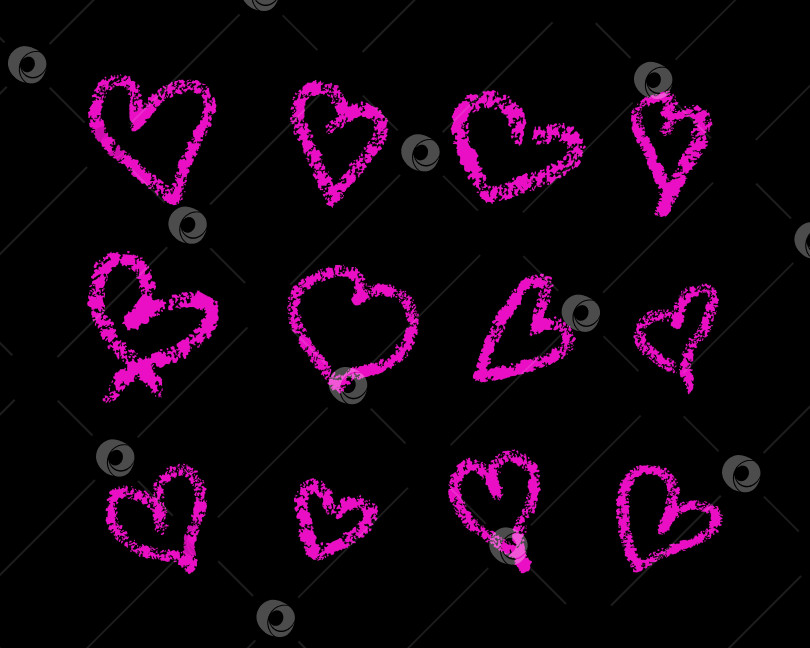 Скачать Простые сердечки-каракули. Нарисованные от руки мелом символы фотосток Ozero