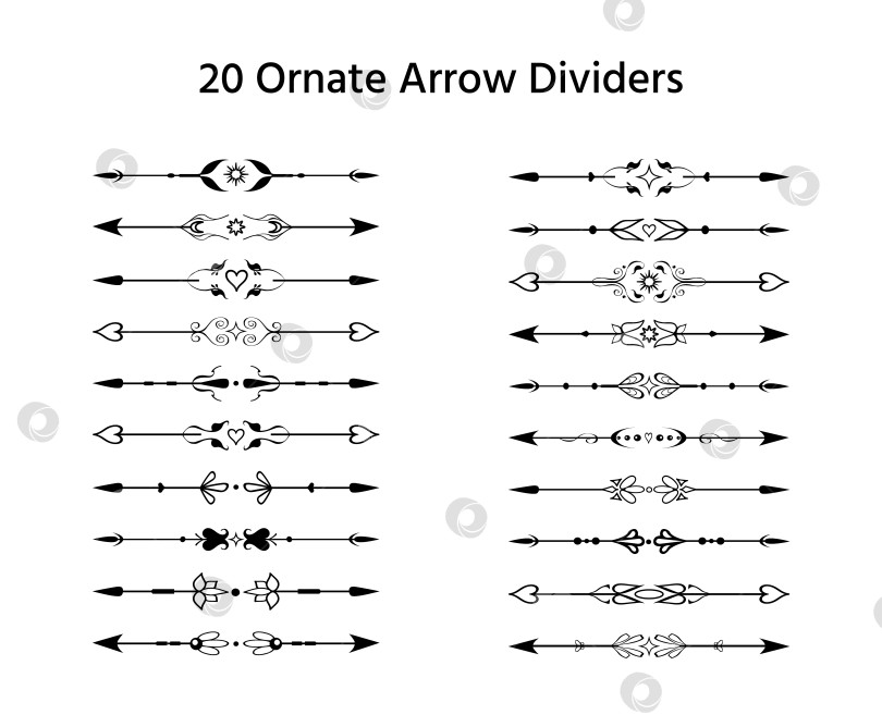 Скачать Декоративные стрелки, разделители текста, пробелы или виньетки фотосток Ozero