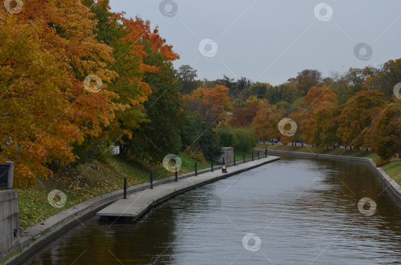 Скачать Осенний вид на реку Карповка в Санкт-Петербурге фотосток Ozero