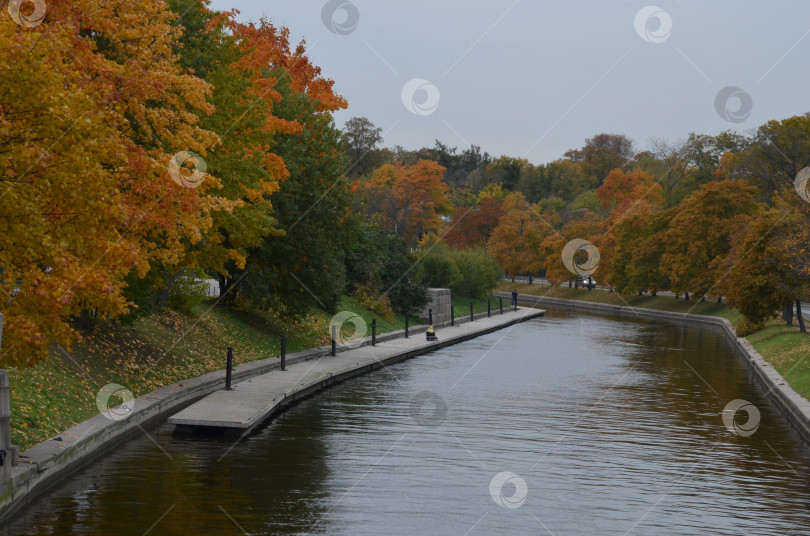 Скачать Осенний вид на реку Карповка в Санкт-Петербурге фотосток Ozero